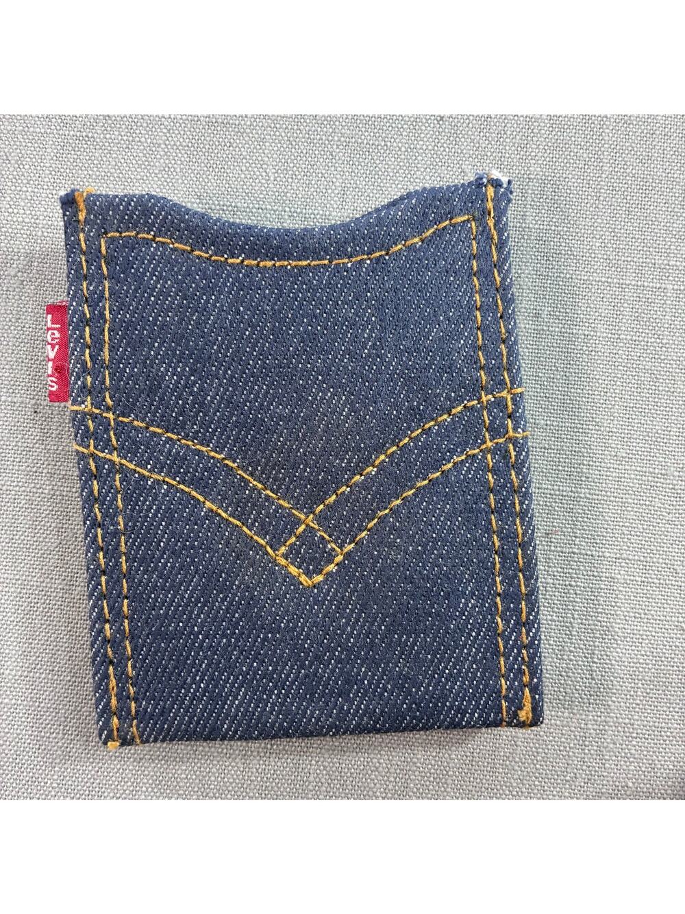 Levi’s Denim Money Clip Card Holder Blue Jean Pocket Style Wallet